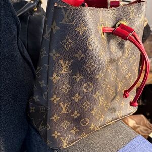 Elegant Designer Monogram Crossbody Bag in Brown and Red